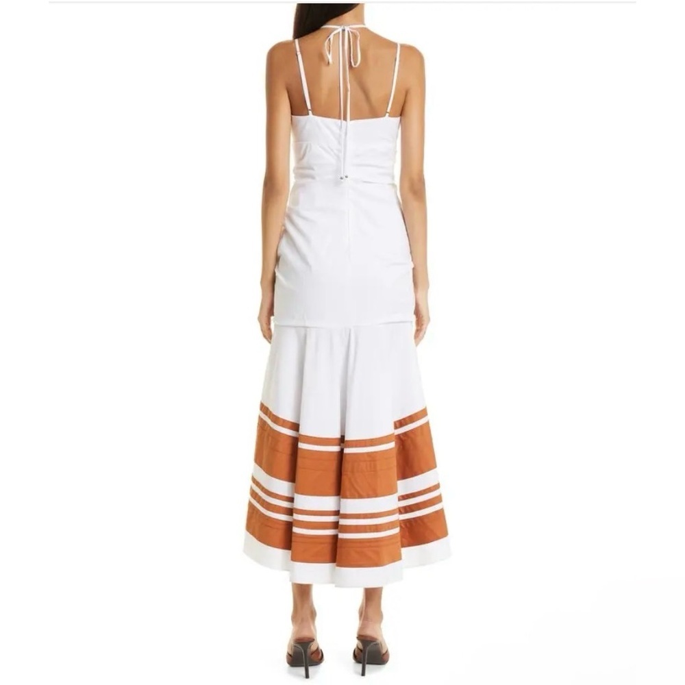 NWT VERONICA BEARD- Fitz White Golden Sand Halter Dress. Size 12 - Picture 3 of 13